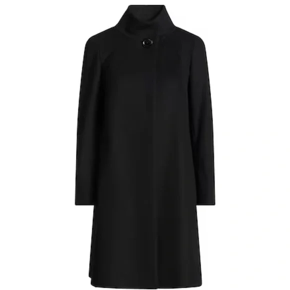 NWT! Cinzia Rocca Icons Wool/ Cashmere Coat With Stand up Collar Black size 12 - Picture 3 of 12